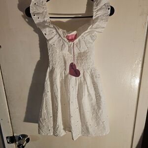 Dolls Kill White Eyelet Mini Dress